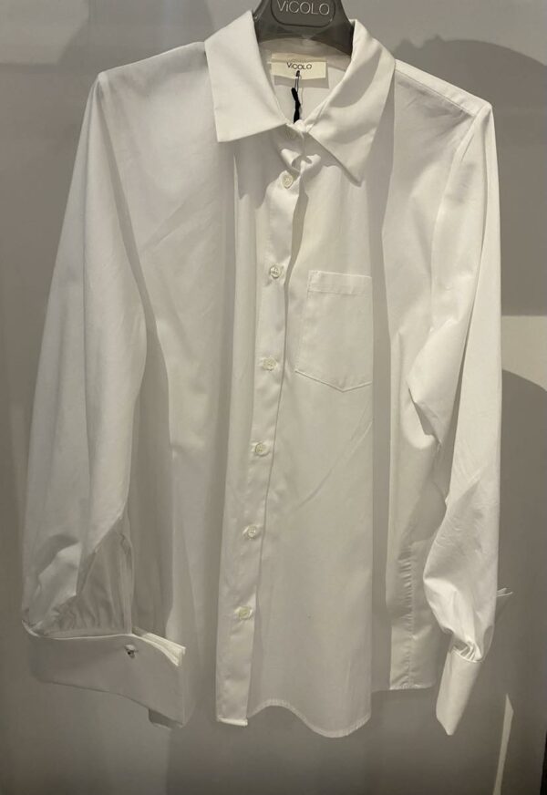VICOLO - Camicia bianca polsino gioiello - immagine 2